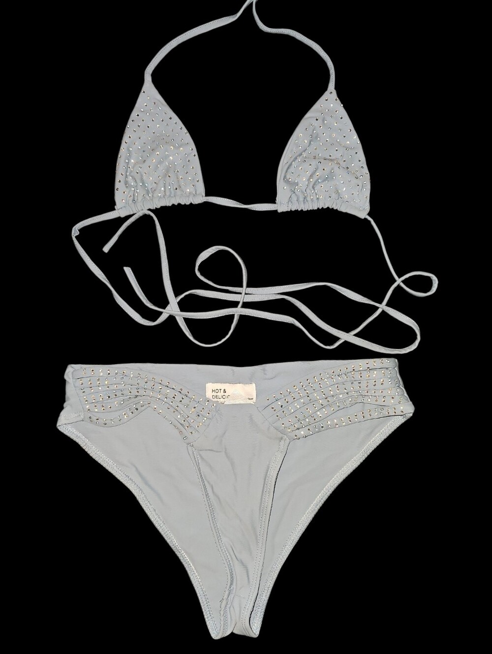 Nwot! Rhinestone Bikini Swimsuit Set